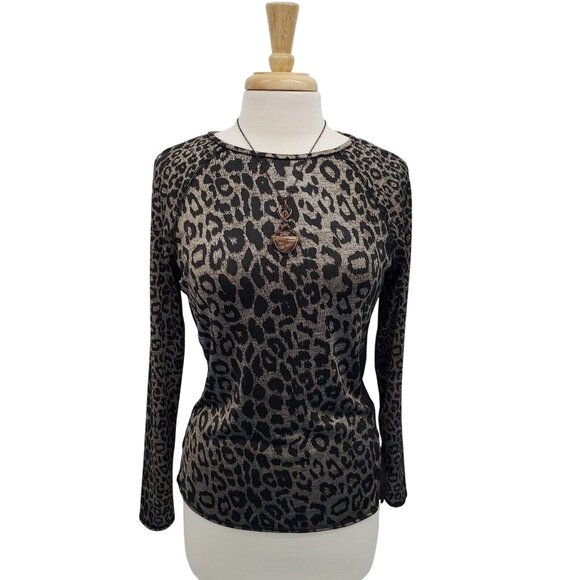 Zara Tops - ZARA Leopard Print Long Sleeve Knit Top Pullover Animal Print Shirt Size S